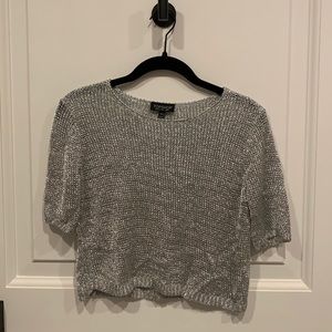 TOP SHOP metallic mesh top